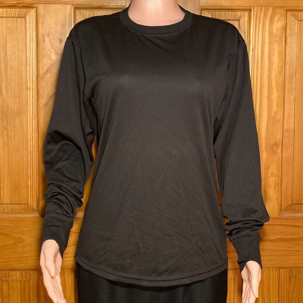 EUC XTek Top Athletic Performance Base Layer Long Sleeve Crew Shirt Black Size L